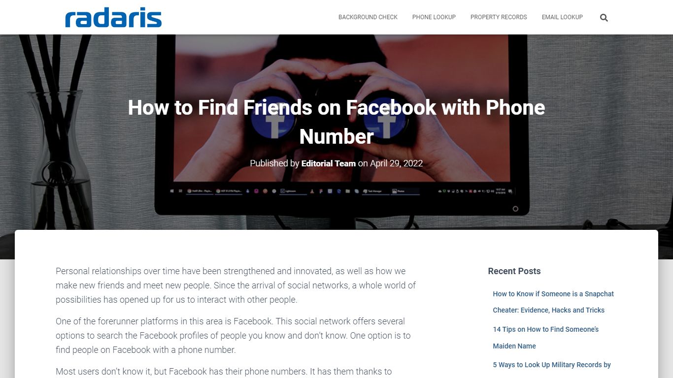 How to Find Someone on Facebook with a Phone Number? - Radaris